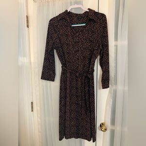 Talbots Leopard print pullover dress with tie waist